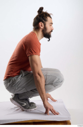 Man White Slim Male Studio Poses